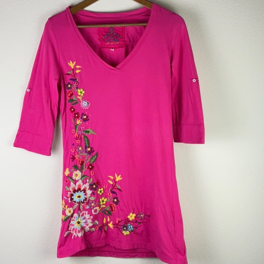 Johnny Was Embroidered Tunic Top